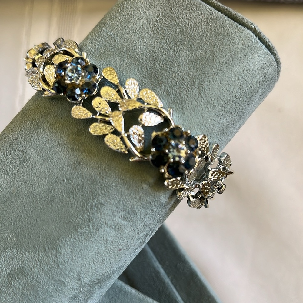 Trifari Pat. Pend. Two-Tone Blue Bracelet